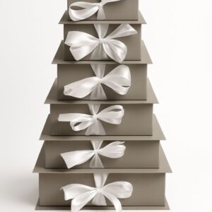 beige ribbon magnetic gift boxes